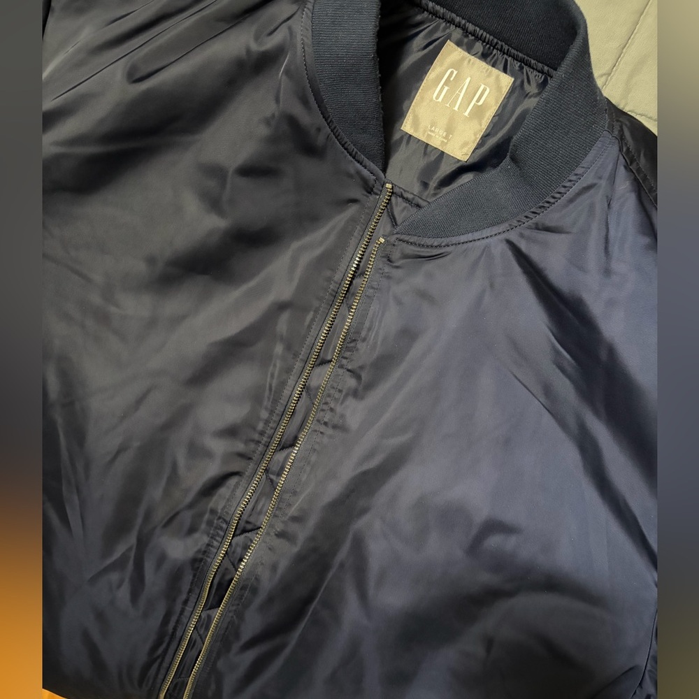 GAP Navy Men’s Bomber Jacket with Ribbed Collar